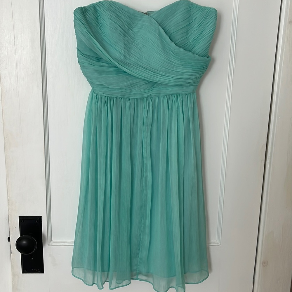 J. Crew Silk Chiffon Strapless Dress